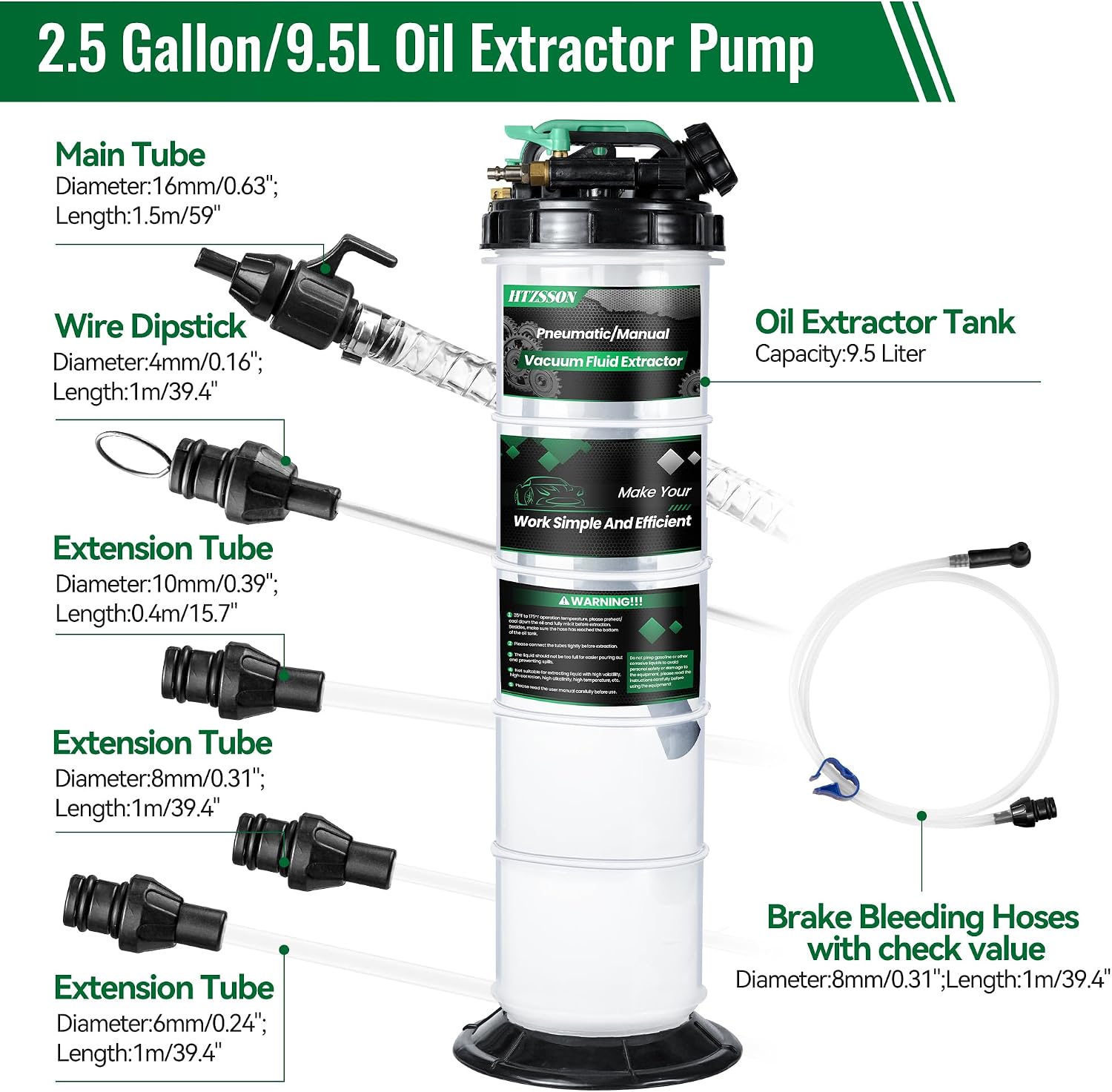 9.5 L/2.5 Gallon Oil Extractor - Brake Fluid recension och pris