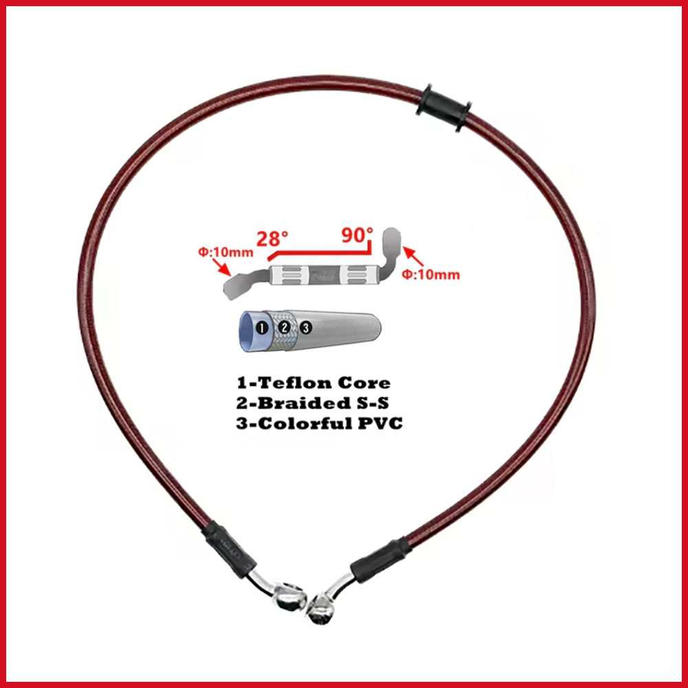 28-90 Degrees 10mm Banjo 300mm - Motorcycle Brake Cable recension och pris