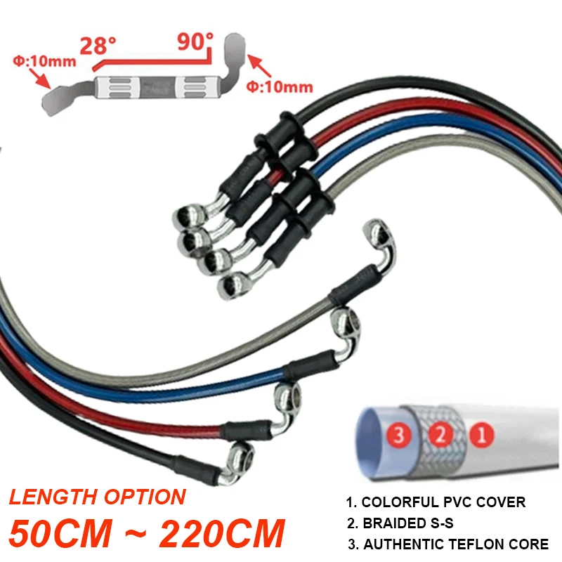 2X 10mm 28-90 Degree Motorcycl - Motorcycle Brake Cable recension och pris